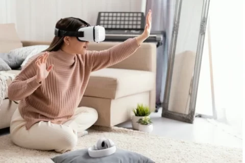 Como funciona o óculos de realidade virtual (VR) ( Imagem: Freepik)
